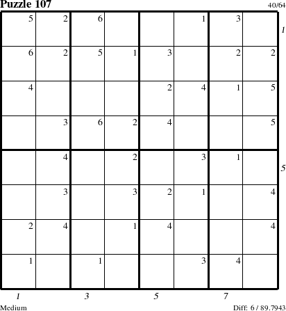 Step-by-Step Instructions for Puzzle 107 with all 6 steps marked