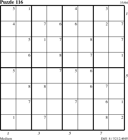 Step-by-Step Instructions for Puzzle 116 with all 8 steps marked