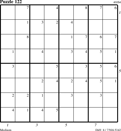 Step-by-Step Instructions for Puzzle 122 with all 8 steps marked