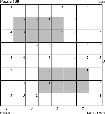 Step-by-Step Instructions for Puzzle 130 with all 5 steps marked