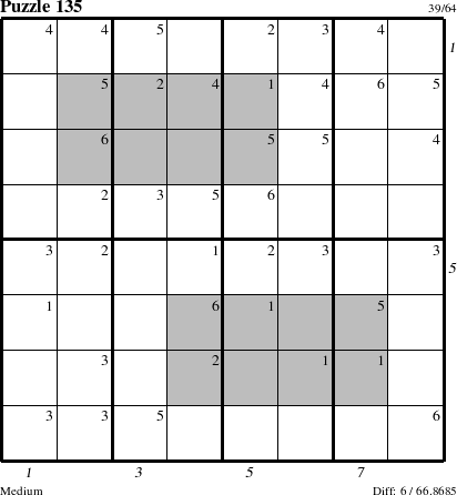 Step-by-Step Instructions for Puzzle 135 with all 6 steps marked