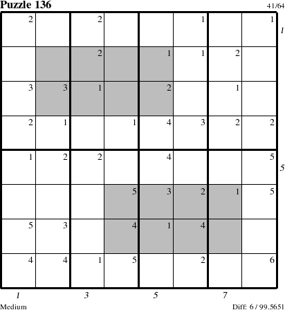 Step-by-Step Instructions for Puzzle 136 with all 6 steps marked