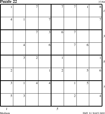 Step-by-Step Instructions for Puzzle 22 with all 8 steps marked