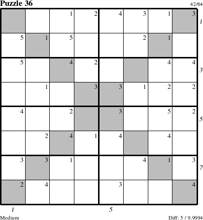 Step-by-Step Instructions for Puzzle 36 with all 5 steps marked