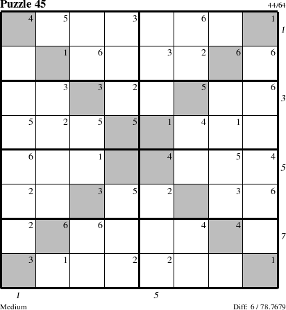 Step-by-Step Instructions for Puzzle 45 with all 6 steps marked