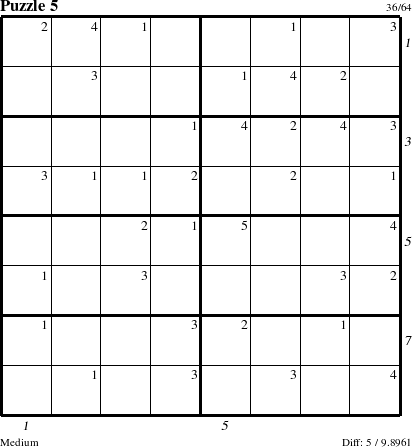 Step-by-Step Instructions for Puzzle 5 with all 5 steps marked