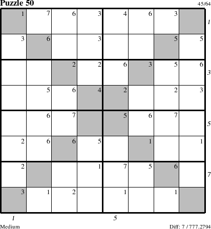 Step-by-Step Instructions for Puzzle 50 with all 7 steps marked