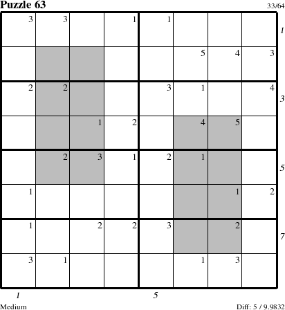 Step-by-Step Instructions for Puzzle 63 with all 5 steps marked