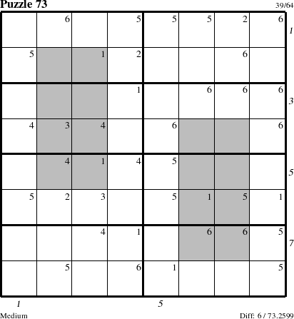 Step-by-Step Instructions for Puzzle 73 with all 6 steps marked