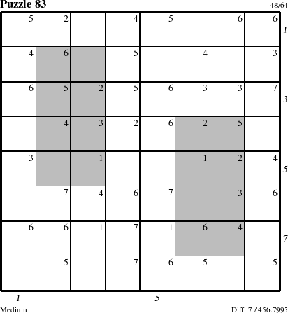 Step-by-Step Instructions for Puzzle 83 with all 7 steps marked