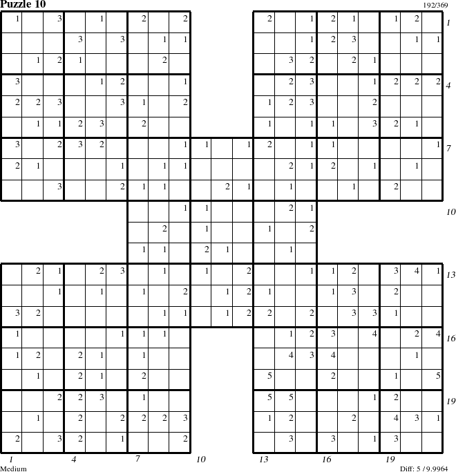 Step-by-Step Instructions for Puzzle 10 with all 5 steps marked