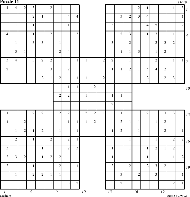 Step-by-Step Instructions for Puzzle 11 with all 5 steps marked