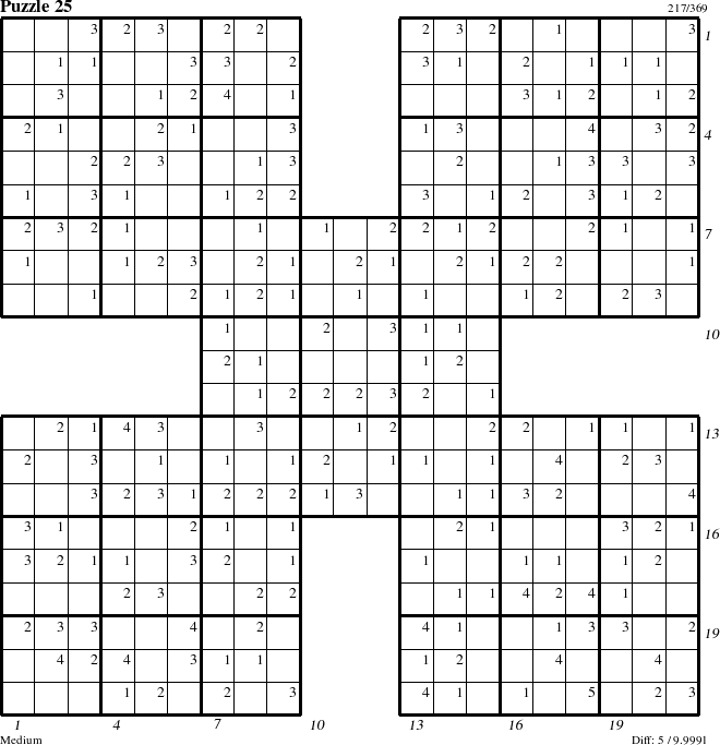 Step-by-Step Instructions for Puzzle 25 with all 5 steps marked