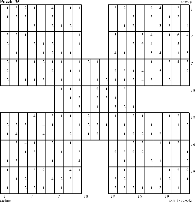 Step-by-Step Instructions for Puzzle 35 with all 6 steps marked