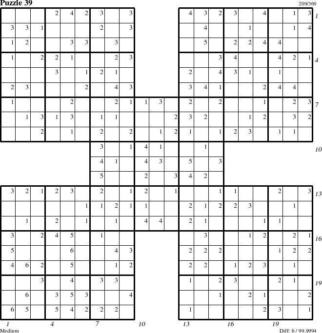 Step-by-Step Instructions for Puzzle 39 with all 6 steps marked