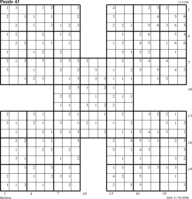 Step-by-Step Instructions for Puzzle 43 with all 6 steps marked