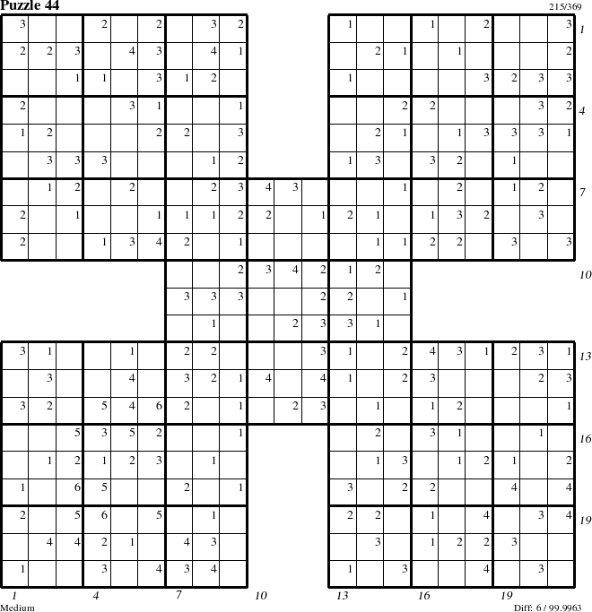 Step-by-Step Instructions for Puzzle 44 with all 6 steps marked