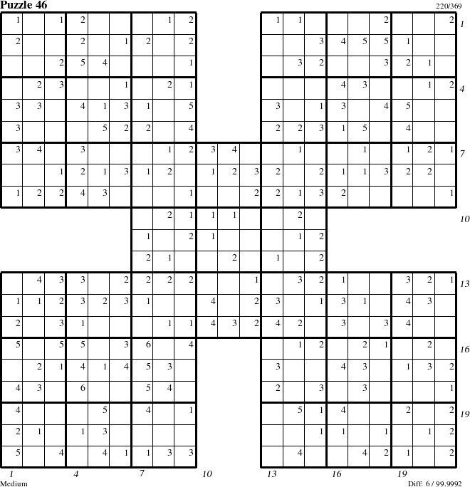 Step-by-Step Instructions for Puzzle 46 with all 6 steps marked