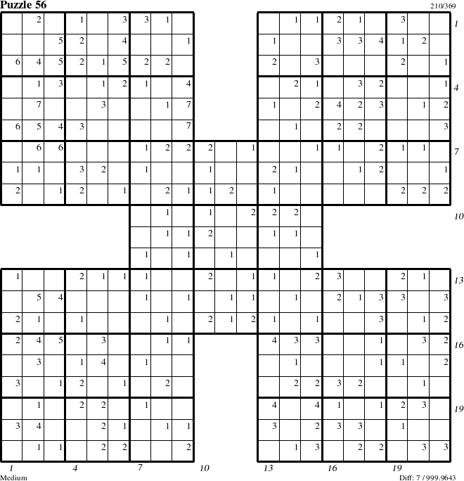 Step-by-Step Instructions for Puzzle 56 with all 7 steps marked