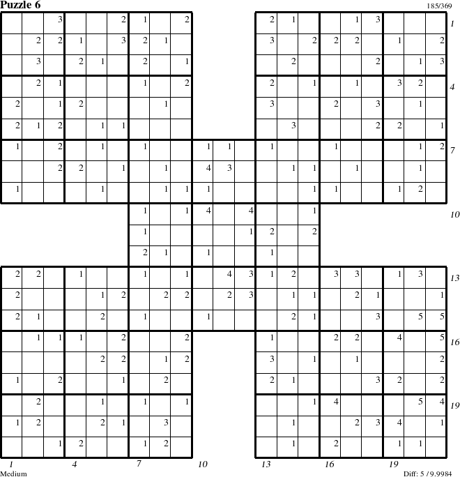 Step-by-Step Instructions for Puzzle 6 with all 5 steps marked