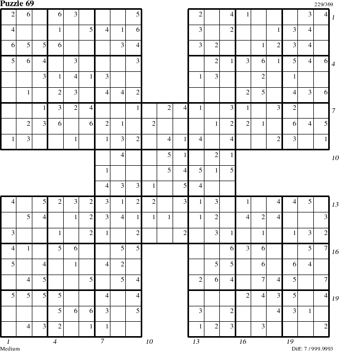 Step-by-Step Instructions for Puzzle 69 with all 7 steps marked