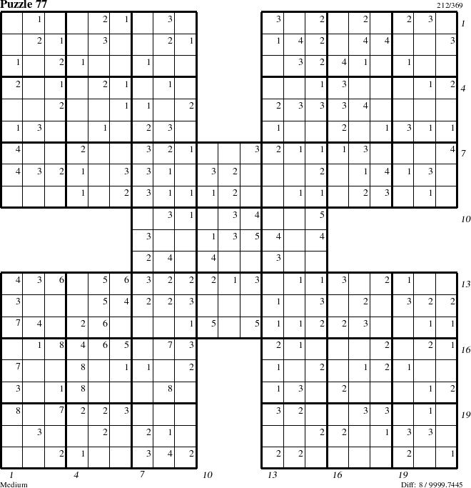 Step-by-Step Instructions for Puzzle 77 with all 8 steps marked