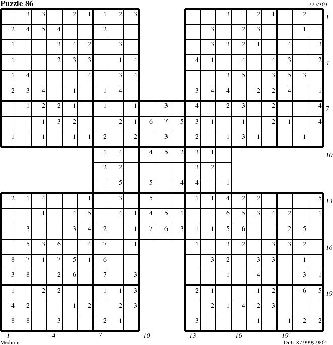 Step-by-Step Instructions for Puzzle 86 with all 8 steps marked