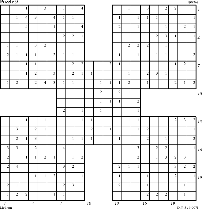 Step-by-Step Instructions for Puzzle 9 with all 5 steps marked