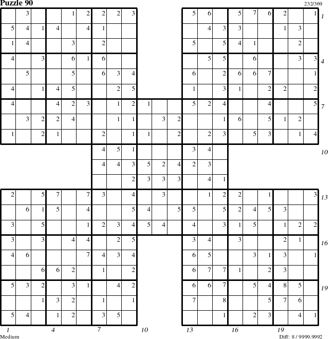 Step-by-Step Instructions for Puzzle 90 with all 8 steps marked