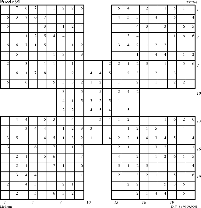 Step-by-Step Instructions for Puzzle 91 with all 8 steps marked