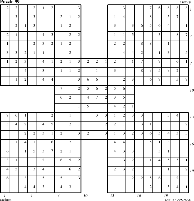 Step-by-Step Instructions for Puzzle 99 with all 8 steps marked