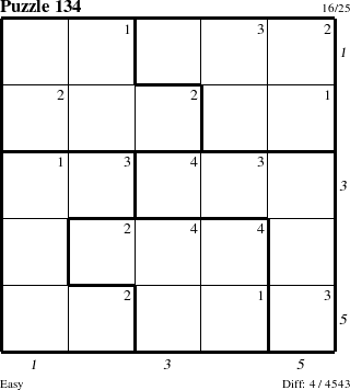 Step-by-Step Instructions for Puzzle 134 with all 4 steps marked