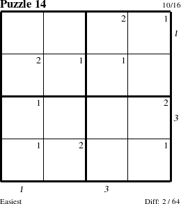 Step-by-Step Instructions for Puzzle 14 with all 2 steps marked