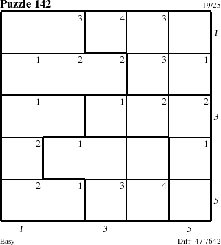 Step-by-Step Instructions for Puzzle 142 with all 4 steps marked