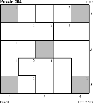 Step-by-Step Instructions for Puzzle 204 with all 2 steps marked