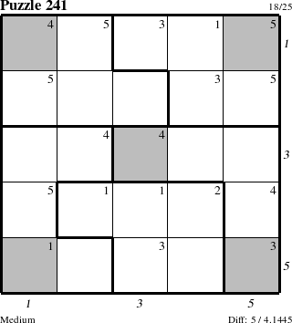 Step-by-Step Instructions for Puzzle 241 with all 5 steps marked