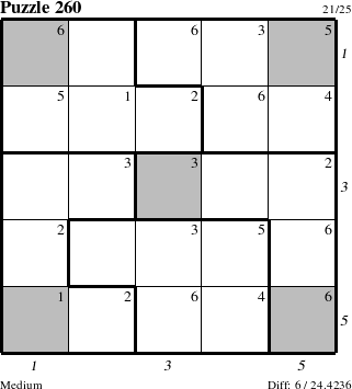 Step-by-Step Instructions for Puzzle 260 with all 6 steps marked