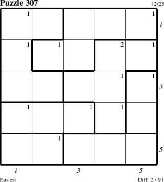 Step-by-Step Instructions for Puzzle 307 with all 2 steps marked