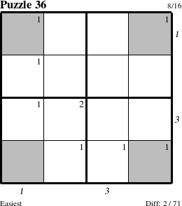 Step-by-Step Instructions for Puzzle 36 with all 2 steps marked