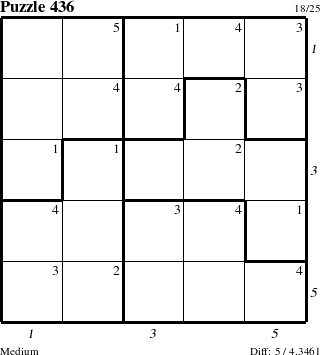 Step-by-Step Instructions for Puzzle 436 with all 5 steps marked