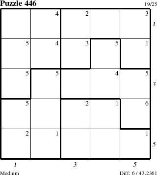 Step-by-Step Instructions for Puzzle 446 with all 6 steps marked