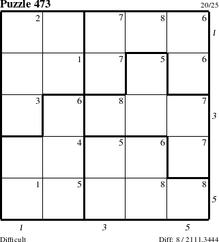 Step-by-Step Instructions for Puzzle 473 with all 8 steps marked