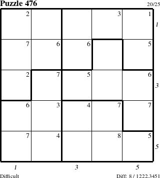 Step-by-Step Instructions for Puzzle 476 with all 8 steps marked