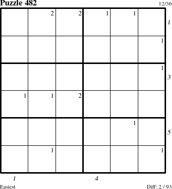 Step-by-Step Instructions for Puzzle 482 with all 2 steps marked