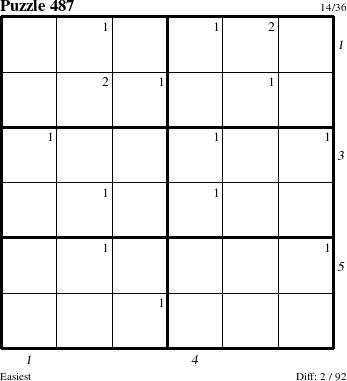 Step-by-Step Instructions for Puzzle 487 with all 2 steps marked