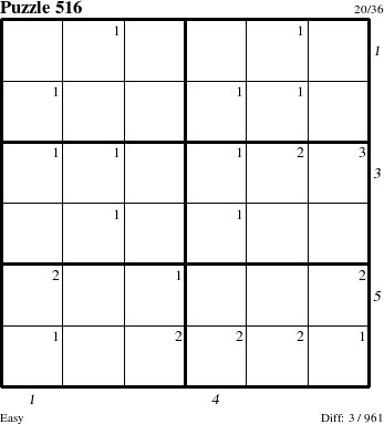 Step-by-Step Instructions for Puzzle 516 with all 3 steps marked