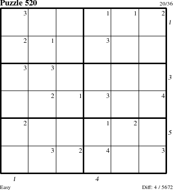 Step-by-Step Instructions for Puzzle 520 with all 4 steps marked