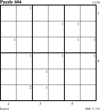 Step-by-Step Instructions for Puzzle 604 with all 2 steps marked