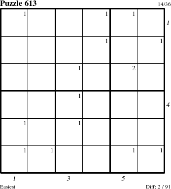 Step-by-Step Instructions for Puzzle 613 with all 2 steps marked