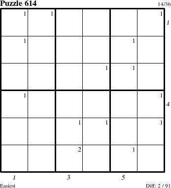 Step-by-Step Instructions for Puzzle 614 with all 2 steps marked